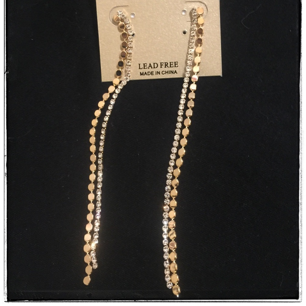 Gold/crystal earrings-NWT